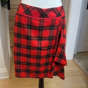 Tristan & Iseut Plaid Red Women's Skirt size 10